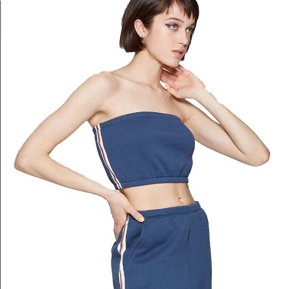 NWT Wild Fable Stripe Blue Cropped Tube Top